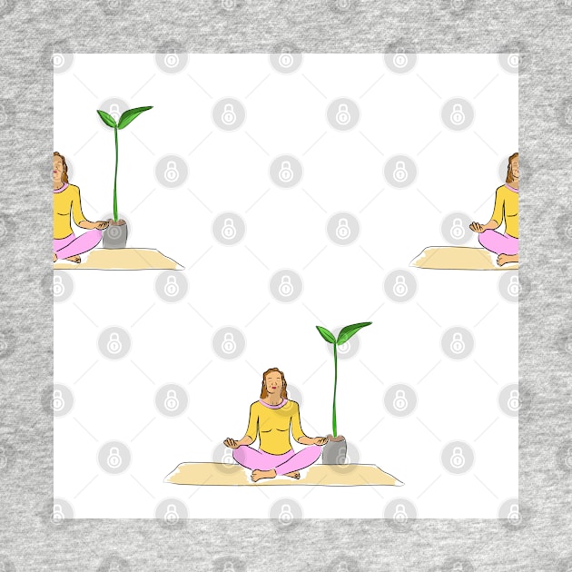 Background illustration, decorative design pattern, yoga, meditation, meditating, sports, recreation by grafinya